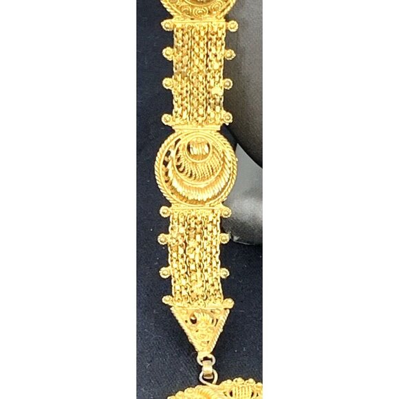 India Mughal Wedding Necklace Gold Plated 28" Long - Picture 5 of 10